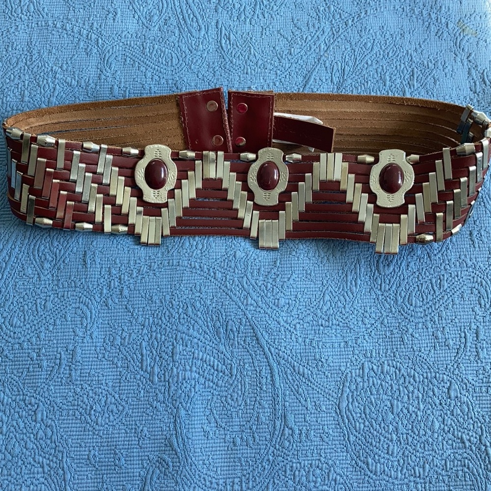 Free People Leather and Metal Concho Style Belt